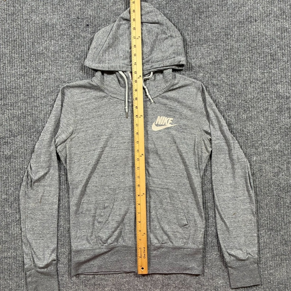 Nike Womens Hoodie Size Medium Gray Full Zip Jacket Logo Casual Activewear - Picture 7 of 12